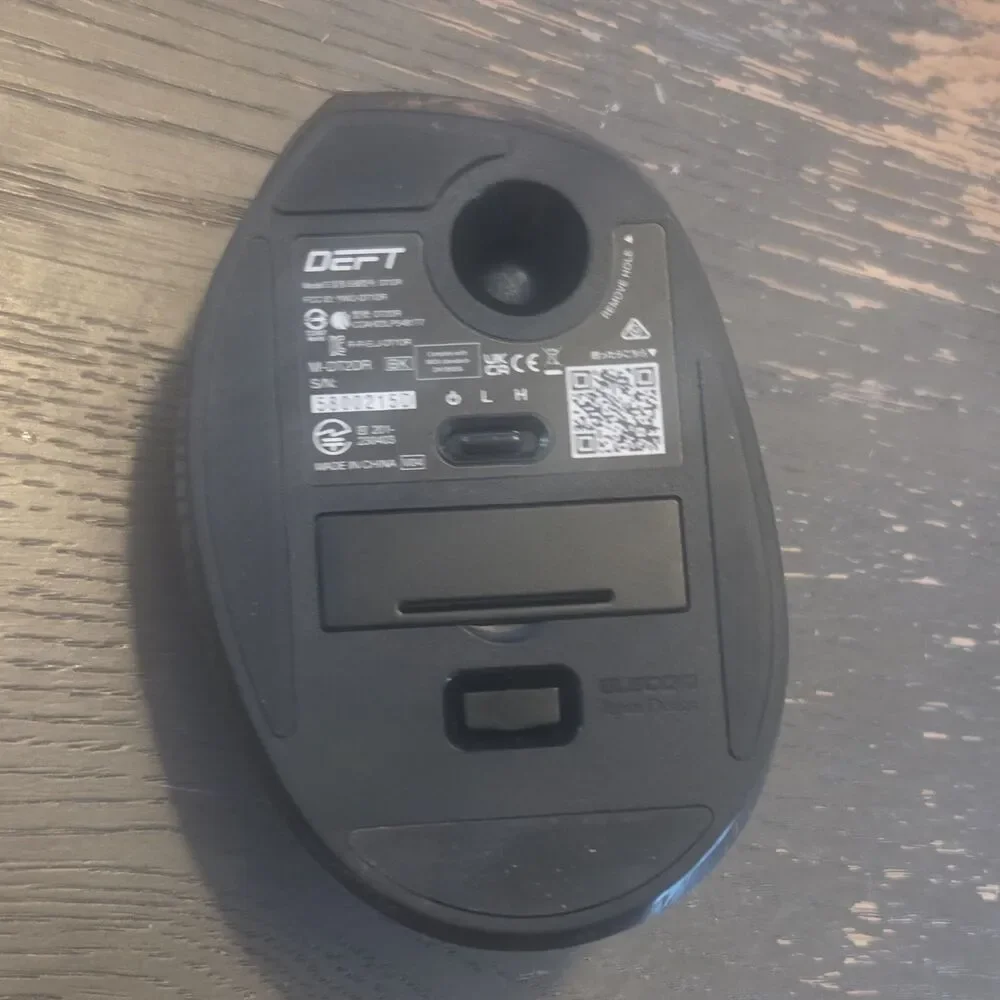 ELECOM DEFT Ergonomic Wireless Optical Trackball Mouse 8-Button Black